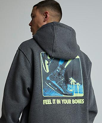 Nike Swoosh Feel It LBR Hoodie in Charcoal Heather / Volt