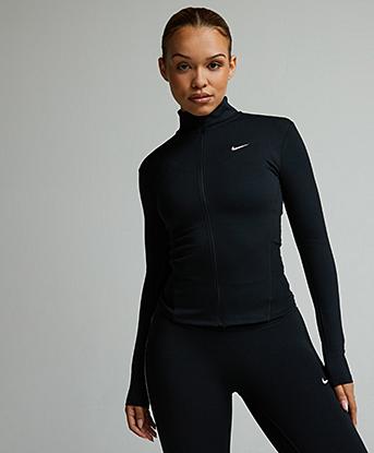Nike Womens One Dri-FIT Full Zip Jacket in Black