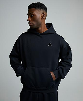 Jordan Brooklyn Oversized Pullover Hoodie in Black