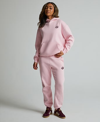 Forena  Womens Collective Energy Cuff Jogger in Rose Shadow / Maroon Banner