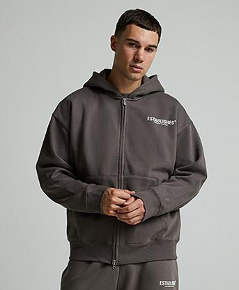 Established Studio Logo Zip Hoodie in Grey