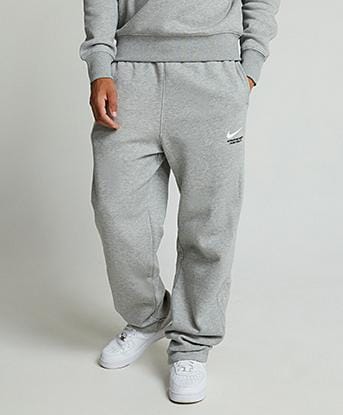 Nike Club Standard Issue Glitch Open Hem Jogger in Dark Grey Heather