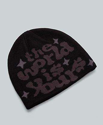 Lorenzo World Is Yours Skull Beanie in Black