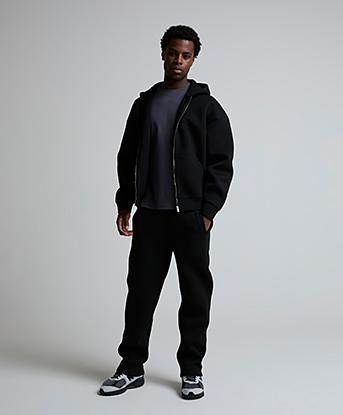 Celebre Neoprene Open Hem Jogger in Jet Black