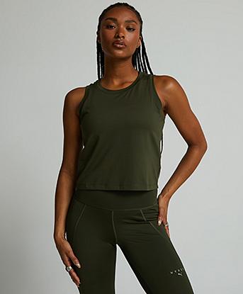 Puma X HYROX Womens Cloudspun Tank Top in Dark Olive