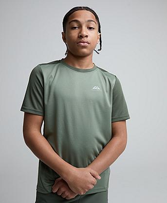 Trailberg Junior Essentials T-Shirt in Dark Fern / Tidal Green