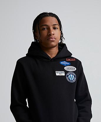 Mercier Junior OG Badge Overhead Hoodie in Black
