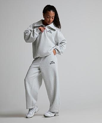 New Balance Womens Trackside Fleece Barrel Pant in Ash Heather