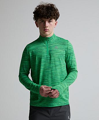 Montirex Junior Trail 2.0 Quarter Zip Top in Lagoon Green
