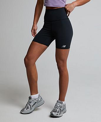 New Balance Womens Harmony High Rise 6 Inch Short in Black