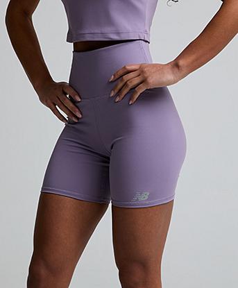 New Balance Womens Harmony High Rise 6 Inch Short in Candied Violet