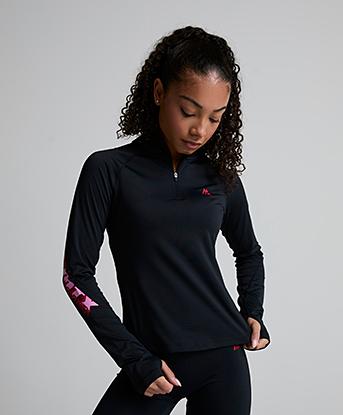 Montirex Womens Nova Quarter Zip Top in Black