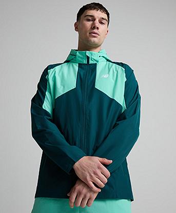 New Balance Utility Woven Jacket in Medusa Green