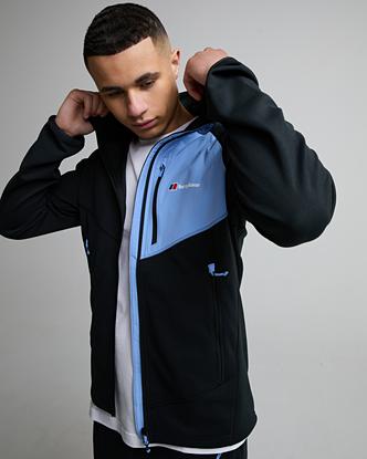 Berghaus Pavey Full Zip Hoodie in Jet Black / Dayflower