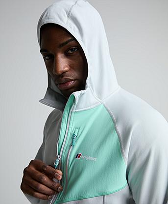 Berghaus Pavey Full Zip Hoodie  in Dolomite / Electrolyte