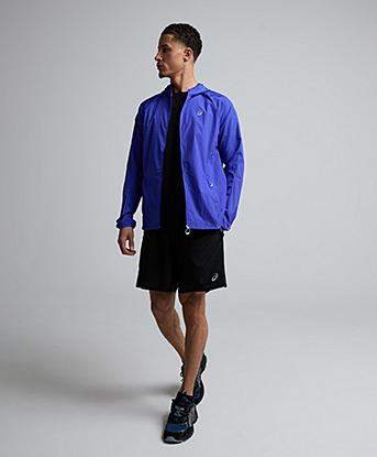 Asics Road Packable Jacket in Cobalt