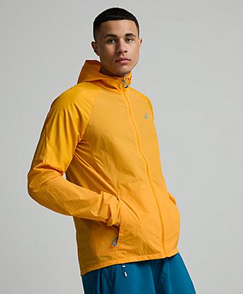 Asics Road Packable Jacket in Yamabuki
