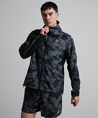 Asics Fujitrail Packable Jacket in Performance Black