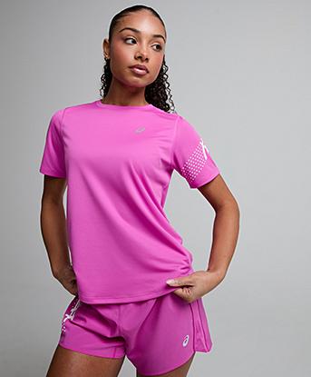 Asics Womens Icon Short Sleeve T-Shirt in Digital Sakura