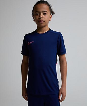 Nike Junior Academy T-Shirt in Blue Void / Black / White / Pinksicle