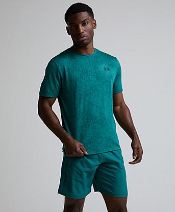 Under Armour UA Tech Pixelate T-Shirt in Rack Green / Black