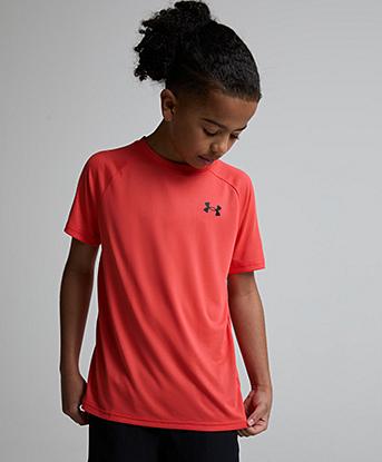 Under Armour Junior UA Tech 2.0 T-Shirt in Venom Red / Black