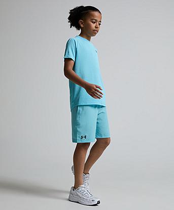 Under Armour Junior UA Tech Utility Woven Short in Blue Haze / Black