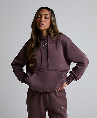 Nike Womens Sportswear Phoenix Fleece Oversize Hoodie in Tattoo / Sail