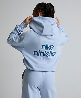 Nike Womens Gym Life Fleece Pullover Hoodie in Hydrogen Blue