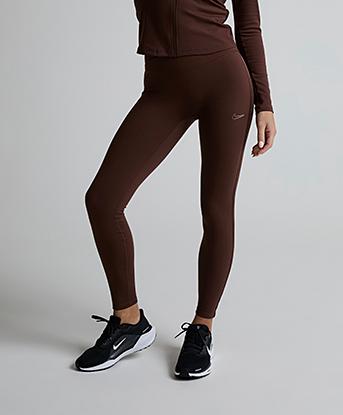 Nike Womens One Gym Life Dri-FIT High-Rise Legging in Light Chocolate
