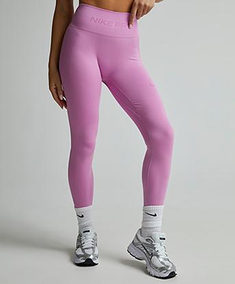 Nike Womens Pro Dri-FIT High-Waisted Seamless Legging in Light Magenta