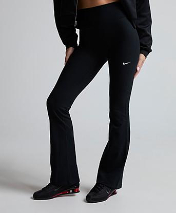 Nike Womens One Dri-FIT High Waisted Flare Legging in Black / White