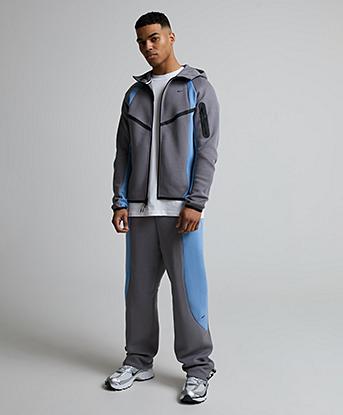 Nike Tech Fleece Windrunner Pro Hoodie in Pencil Point / Work Blue