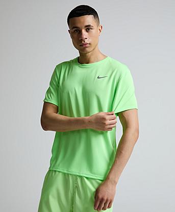 Nike Dri-FIT Miler T-Shirt in Lime Blast / Reflective Silver