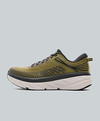 Hoka Bondi 7 Trainer in Wild Khaki / Black / Sail