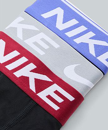Nike 3 Pack Dri-FIT Micro Long Boxer  in Black / Sapphire / Wolf Grey / Team Crimson