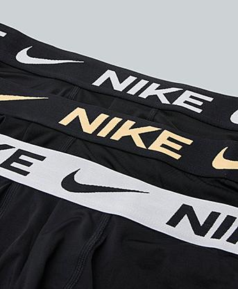 Nike 3 Pack Micro Trunk in Black / Football Grey / Tangerine
