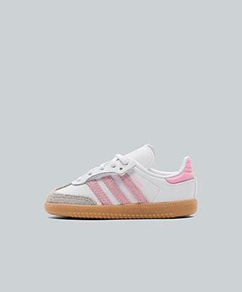 adidas Originals Nursery Samba OG Trainer in Footwear White / Light Pink / Gum 3