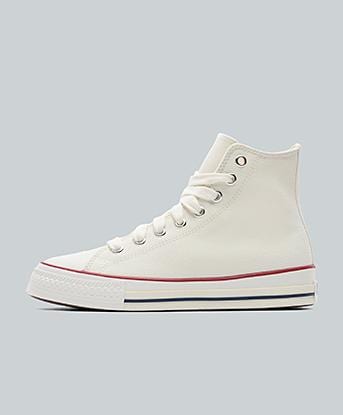 Converse Chuck Taylor Throwback Hi Trainer in Vintage White / Blue / Red