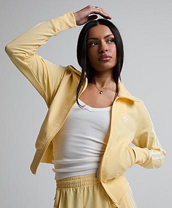 adidas Originals Womens Firebird Classic Tracktop in Orange Tint / Off White