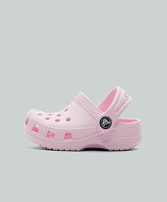 Crocs Nursery Littles Classic Clog Cribs in Pink Milk