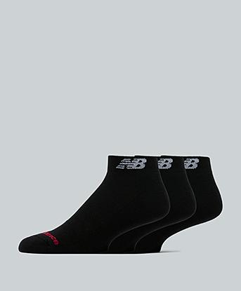 New Balance Everyday No Show 3 Pack Sock in Black