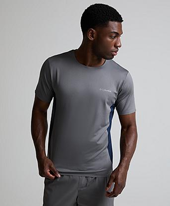 Columbia Three Pitch T-Shirt in City Grey / Collegiate Navy