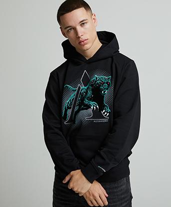 Alessandro Zavetti Sciopero 2.0 Overhead Hoodie in Black