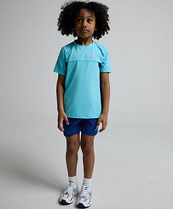 Montirex Nursery Peak 2.0 T-Shirt and Shorts Set in Neon Sky / Marine Blue