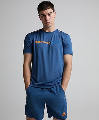 Montirex Proton T-Shirt in Naval / Tangerine Glow / Celestial Blue