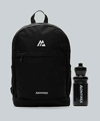 Montirex Essential Backpack and Water Bottle in Black