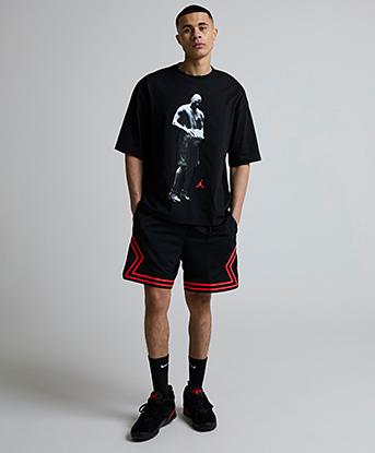 Jordan Dri-FIT Sport Diamond Short in Black / Infrared 23