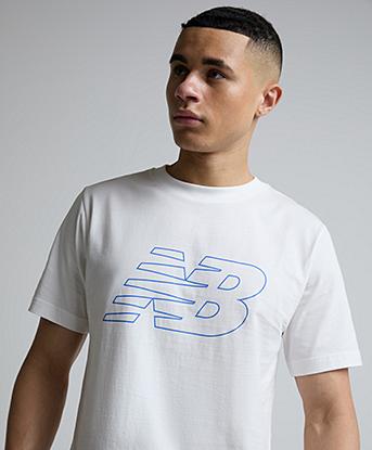 New Balance Front Flying T-Shirt in Sea Salt