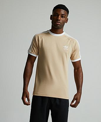 adidas Originals Adicolor Classics 3-Stripes T-Shirt in Beige / White